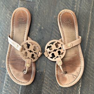 Tory Burch Tan Miller Leather Sandals